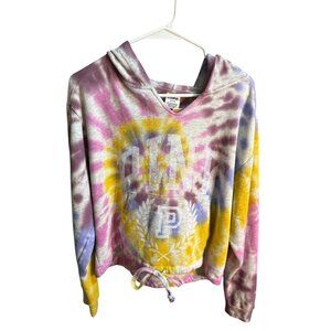 Pink Victorias Secret  Tie  Dye Hoodie Pullover Cotton/Poly $59 Size M NWT